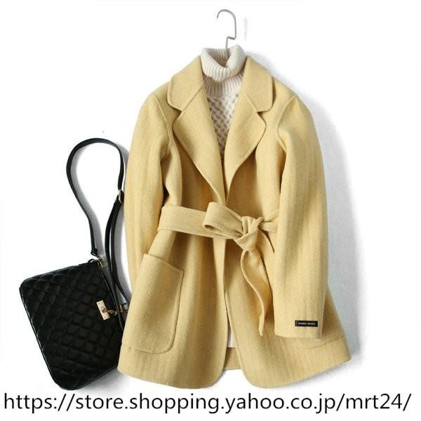 人気満点 手作りのヘリンボーンパターン チェスターコート レディース 両面ウール アウター ロングコート 無地 秋と冬 防寒 ゆったりオーバーコート ウエストベルト 最新人気 Skylanceronline Com