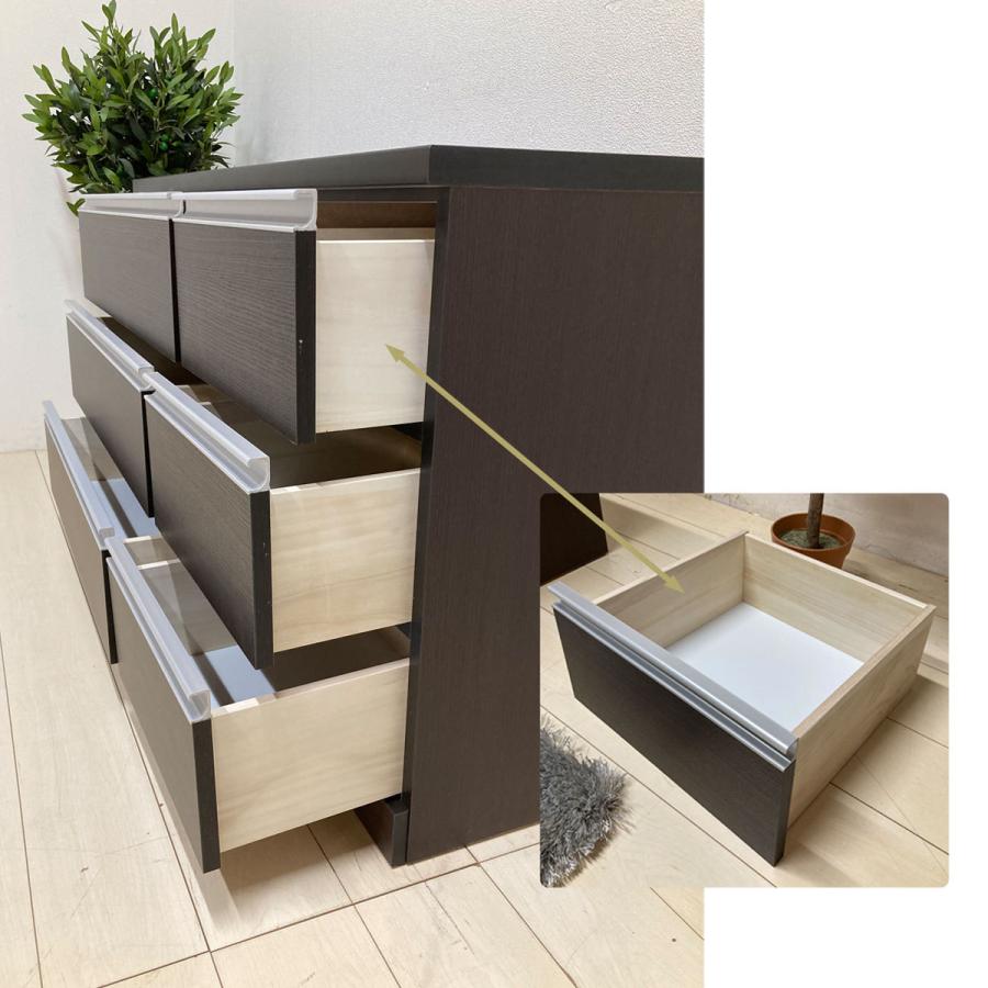 チェスト幅120 3段チェスト 整理ダンス 収納 ローチェスト ダーク