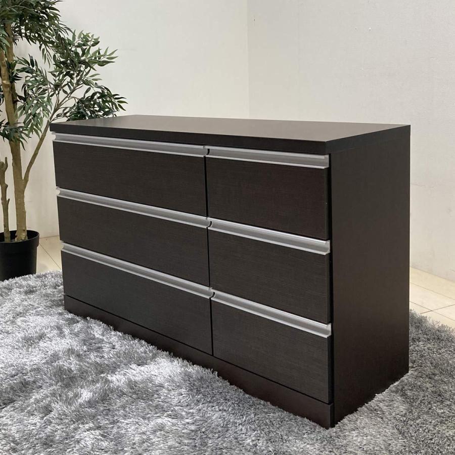 チェスト幅120 3段チェスト 整理ダンス 収納 ローチェスト ダーク