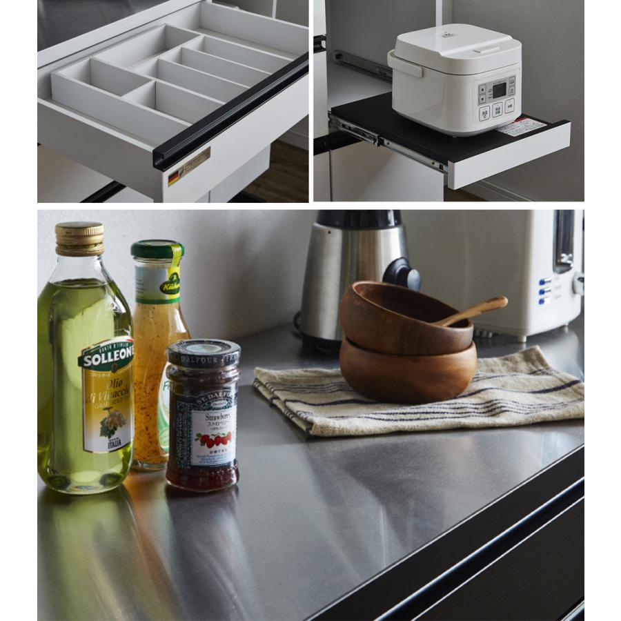 ★最終価格★ 大川 木工祭 幅124 ダイニングボード 家電ボード キッチン収納 ホワイト ブラック 【GMS1281282696】(45864円)