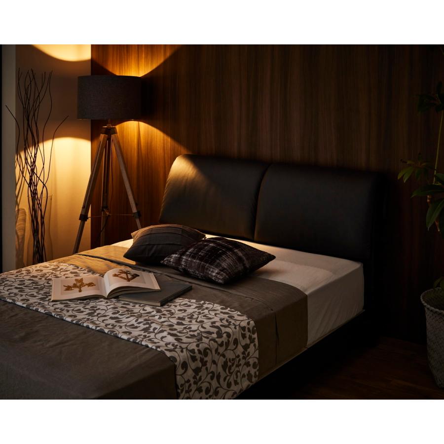 【美品】ダブルベッド　フレーム　受け取り　ハイバック　ブラック レザーベッド ダブルベッド フレーム のみ 【予約販売】 すのこ フロア