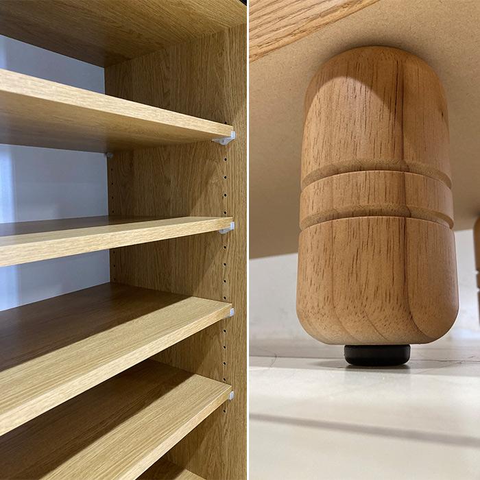 幅150 格子 無垢天板 シューズボックス 下駄箱 和家具新生活