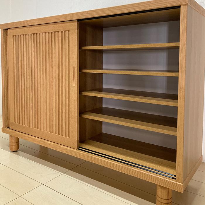 幅150 格子 無垢天板 シューズボックス 下駄箱 和家具 新生活