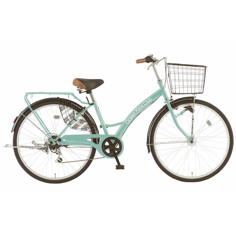 ジHS09 シオノ OCEAN KARA オーシャンカラ　通学自転車　ママチャリ　26ｲﾝﾁ シティサイクル シオノ オーシャンカラクラブ 26 外装6段 オートライト
