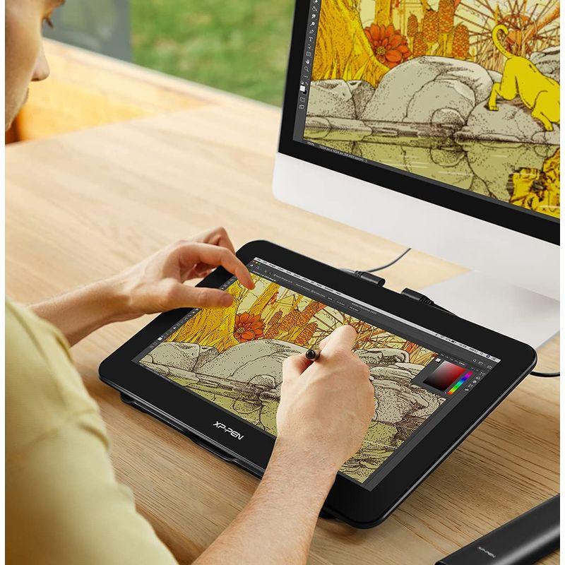 XPPen 液タブ 15.6インチ 4K タッチ機能 液晶ペンタブ フルラミネーション加工 充電不要ペン Android/Windows/M