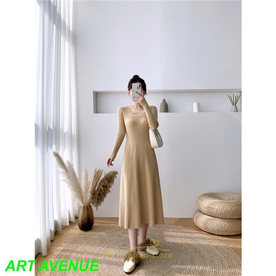 ワンピース 秋 秋服 レディース ニット ロングワンピース ロング 長袖 
