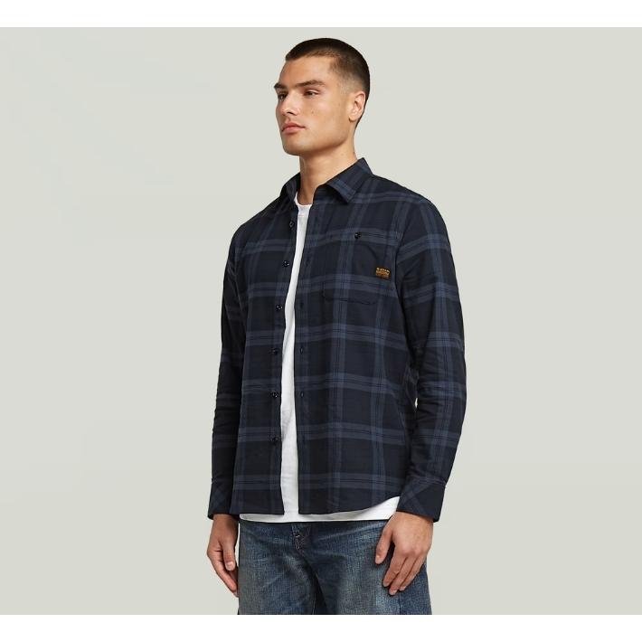 G-STAR RAW ジースターロウ　チェックシャツ　ネイビー gstarraw G-STAR RAW G-STAR ジースター チェックシャツ 長袖 スリムフィット