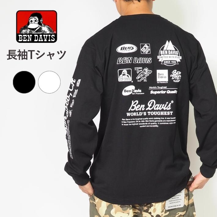 BEN DAVIS（ベンデイビス） ロンT 長袖 バックプリント マルチアイコン