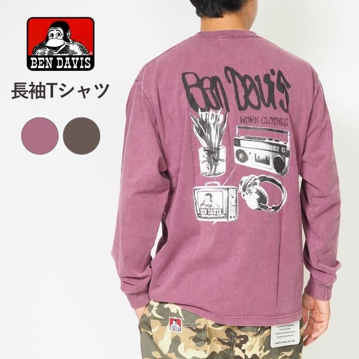 BEN DAVIS（ベンデイビス） ロンT 長袖 ウォッシュ 洗い マルチフォト