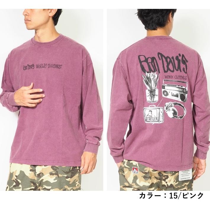 BEN DAVIS（ベンデイビス） ロンT 長袖 ウォッシュ 洗い マルチフォト