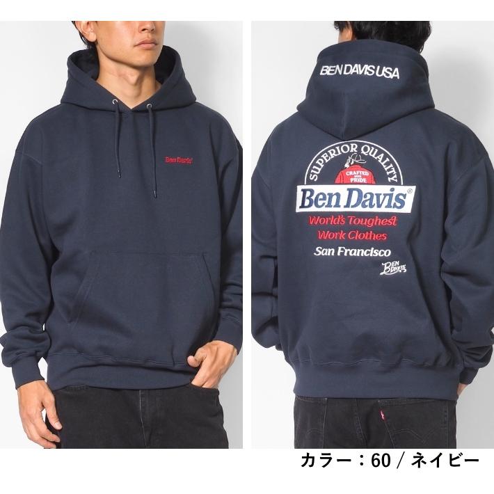 BEN DAVIS（ベンデイビス） パーカー スウェット 裏起毛 フードロゴ