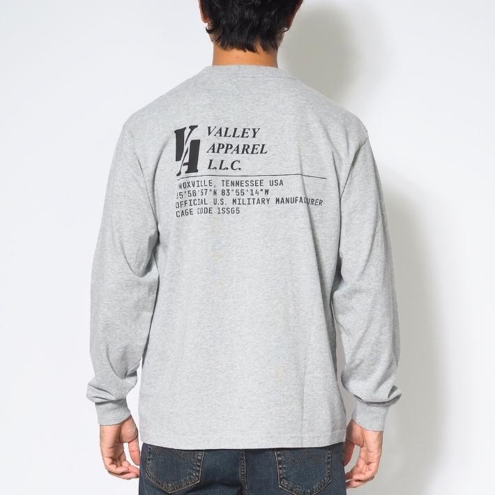 VALLEY APPAREL（バレイアパレル） ロンT 長袖 バーティカルロゴ