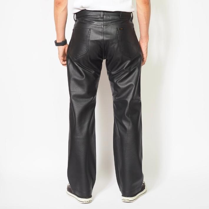 Lee（リー） レザーパンツ 本革 ストレート ライダースパンツ (LM9904