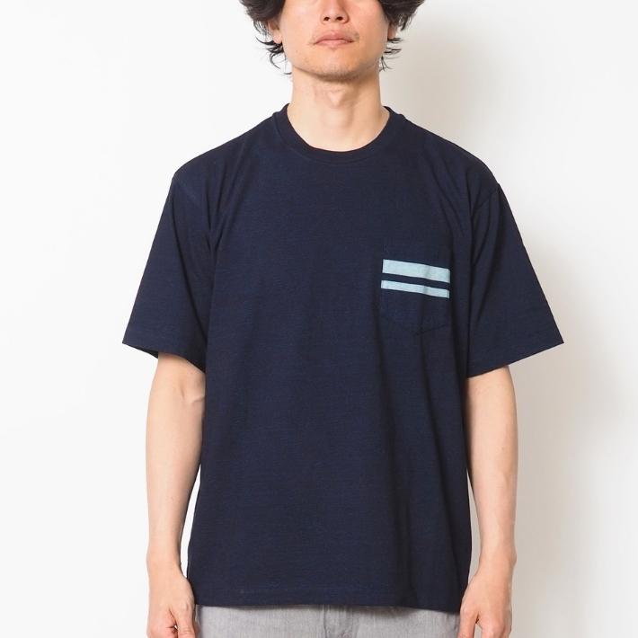桃太郎ジーンズ（MOMOTARO JEANS） Tシャツ 半袖 ポケット 二本線 日本