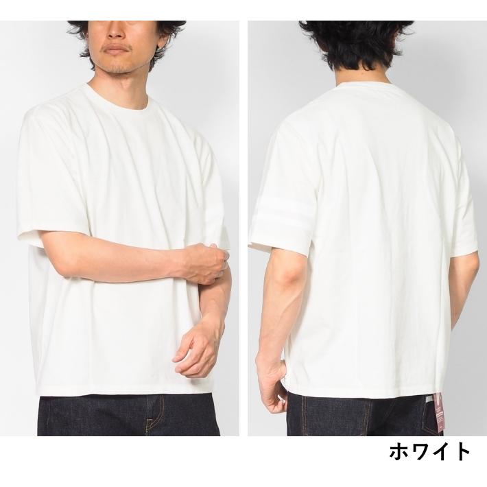 桃太郎ジーンズ（MOMOTARO JEANS） Tシャツ 半袖 袖プリント二本線
