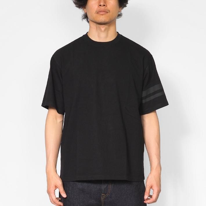 桃太郎ジーンズ（MOMOTARO JEANS） Tシャツ 半袖 袖プリント二本線