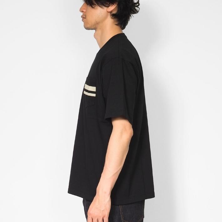 メンズウェア Momo 桃太郎ジーンズ（MOMOTARO JEANS） Tシャツ 半袖 ポケット 二本線 日本