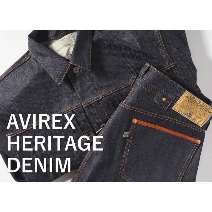 AVIREX アビレックス デニムジャケット リジッド レザー セルビッジ 日本製 (7836952011) メンズ カジュアル ブランドの画像