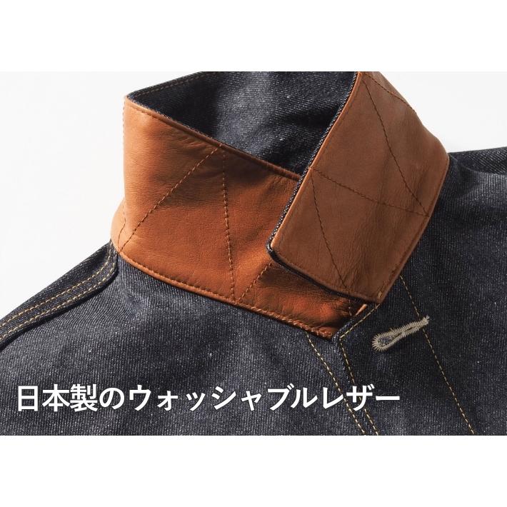 AVIREX アビレックス デニムジャケット リジッド レザー セルビッジ 日本製 (7836952011) メンズ カジュアル ブランドの画像