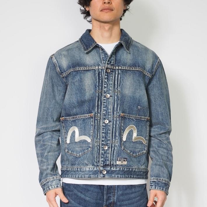 希少EVISUブラウン モノグラム ジャケット サイズ38 EVISU（エヴィス） ジーンズ 大黒 エビス デニムジャケット 3rd 4th G