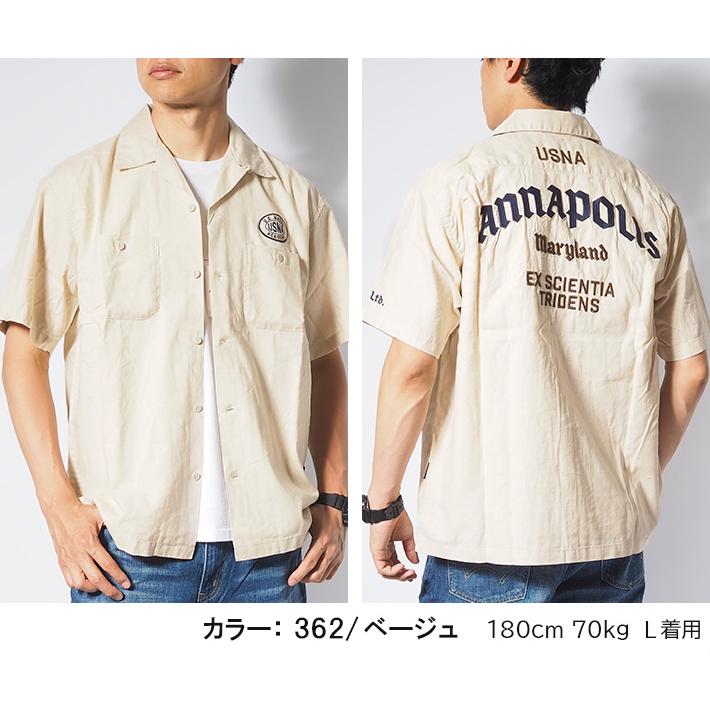 AVIREX（アヴィレックス） アビレックス 半袖シャツ 綿 麻 アナポリス