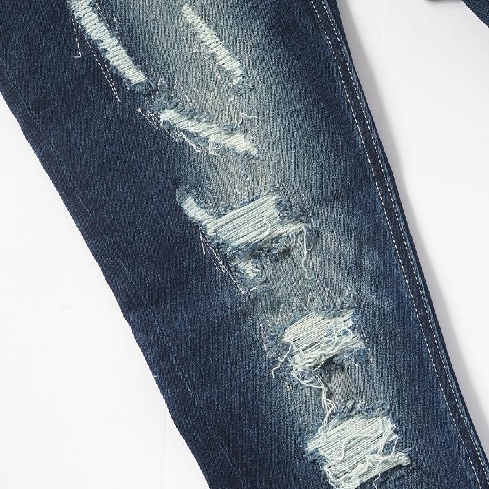 【希少/XL】KITH(キス)ダメージリペア加工ストレッチデニム/スキニー/34 希少/XL】KITH(キス)ダメージリペア加工ストレッチデニム