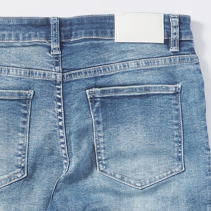 スキニー デニムパンツ ストレッチ リペア V-men (973310) メンズ
