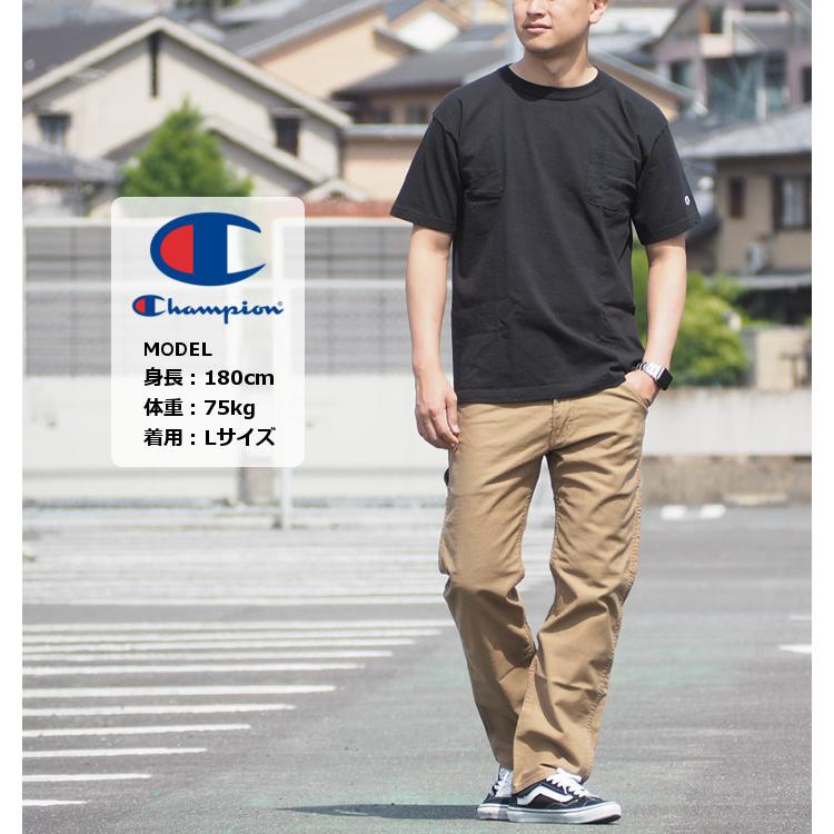 Champion（チャンピオン） Tシャツ T1011 胸ポケット 無地 (C5-B303