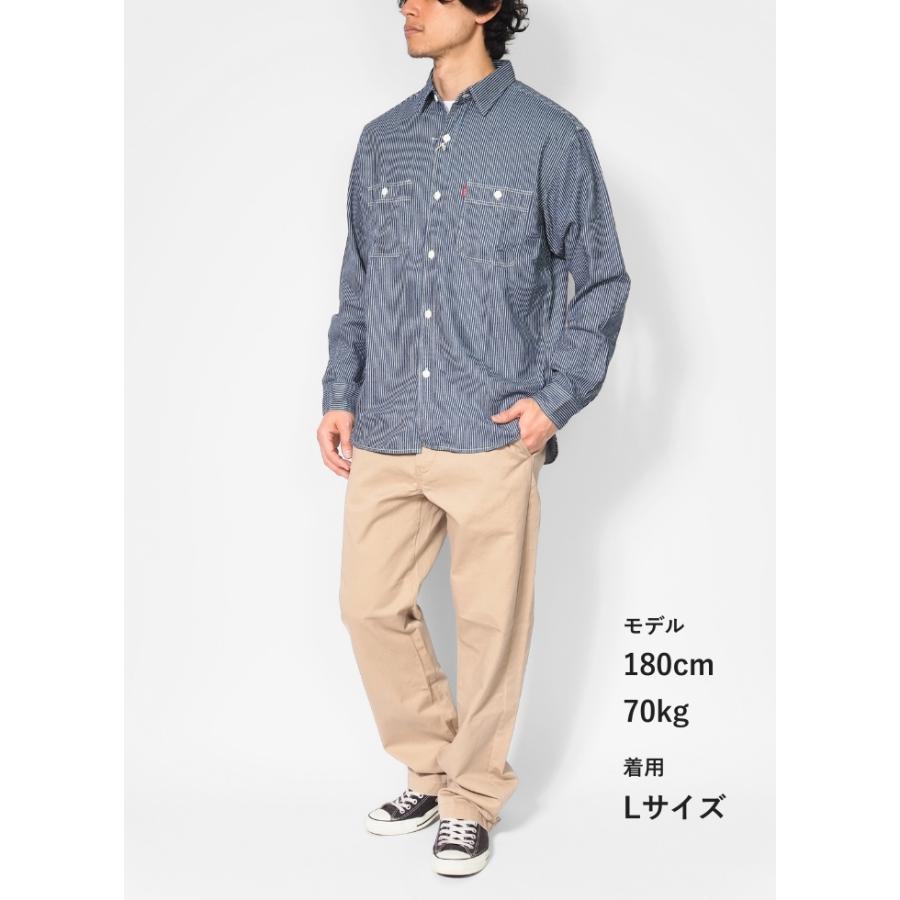 EDWIN（エドウィン） ワークシャツ デニムシャツ 長袖 無地 ストライプ