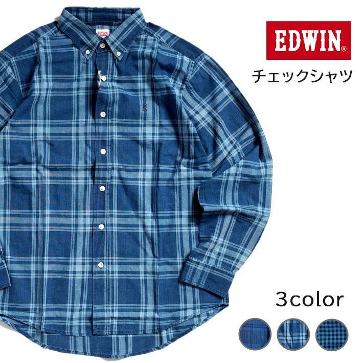 EDWIN（エドウィン） インディゴチェックシャツ (ET2139) メンズ