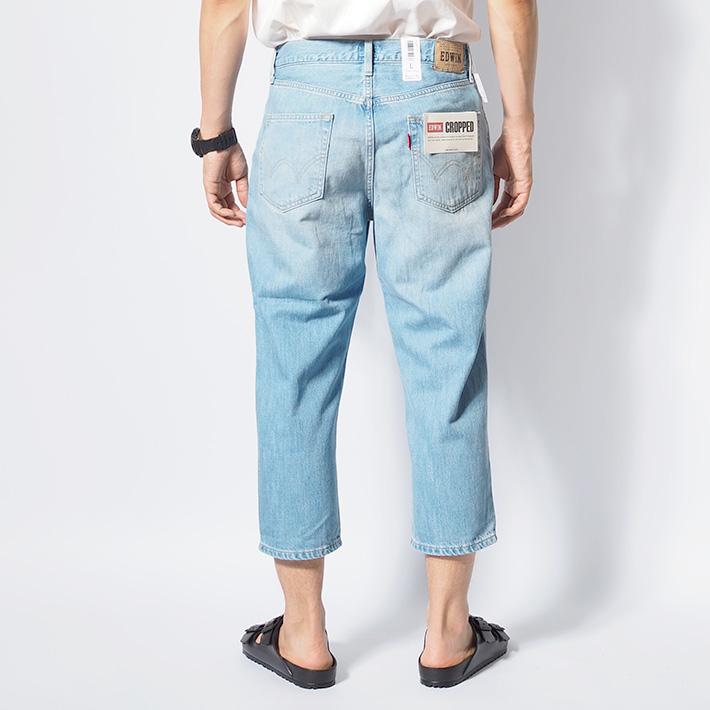 jean laumet ワークパンツ st pour homme EDWIN エドウィン デニム クロップドパンツ 七分丈パンツ (EMS011