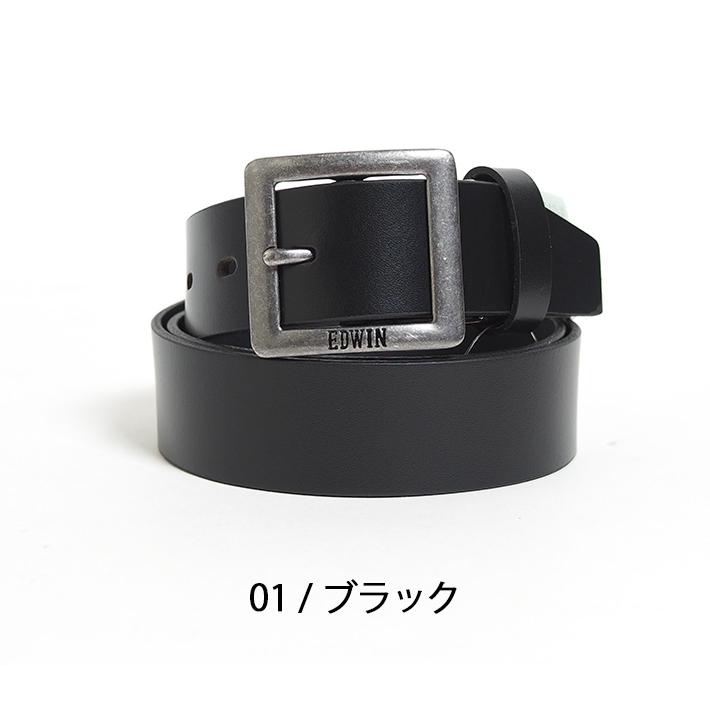 エヴィス ど根性ベルト レザーベルト 黒 ブラック EVISU EDWIN（エドウィン） レザーベルト ギャリソン 牛革 (0111178) メンズ