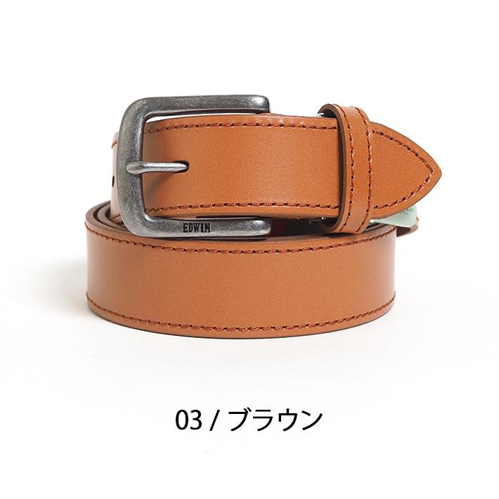 EDWIN（エドウィン） レザーベルト ステッチ 牛革 (0111177) メンズ