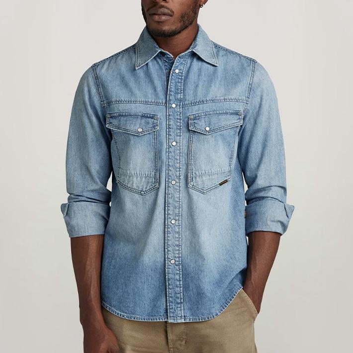 服/ファッション g-star raw G-STAR RAW ジースターロウ デニムシャツ 長袖 レギュラーフィット
