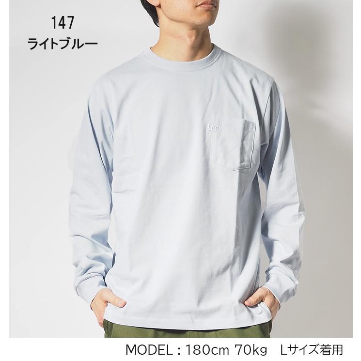 Lee LEE リー ロンT 長袖 胸ポケット 同色ロゴ ワンポイント Lee LEE リー ロンT 長袖 胸ポケット 同色ロゴ ワンポイント
