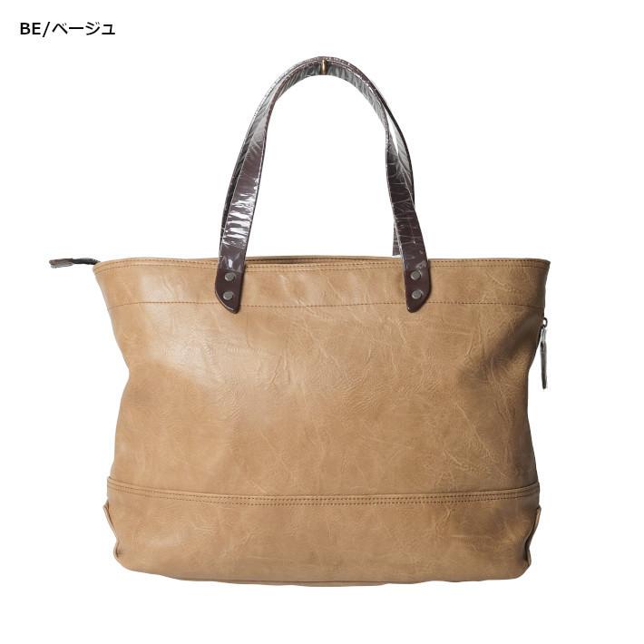 MOUSTACHE ムスタッシュ レザートートバッグ 合成皮革 サイドZIP MOUSTACHE ムスタッシュ レザートートバッグ 合成皮革 サイドZIP