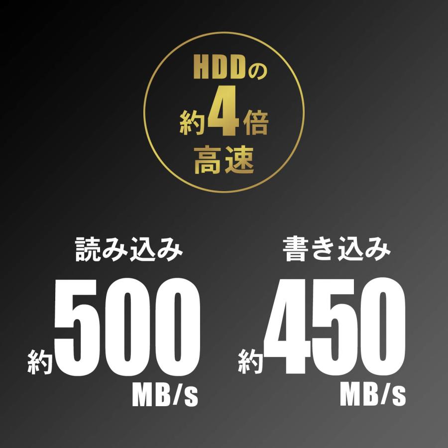 公式低価格 アイ・オー・データ ポータブルSSD 500GB 静音 耐衝撃 軽量 PS4 PS5対応 USB A&Type-C両対応 Win/Mac両対応 USB