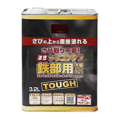 ニッペ　ペンキ　塗料　油性シリコンタフ　4976124218446　つやあり　3.2L　屋内外　日本製　油性　チョコレート