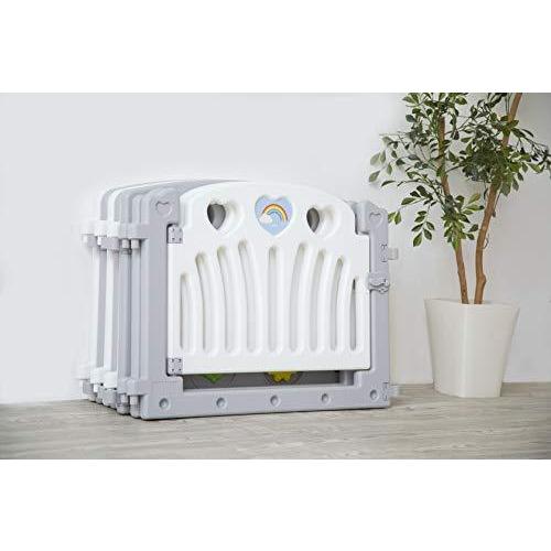 カトージ ベビーサークル 2ドア コロコロランド ホワイト&グレー 5か月~ 63903 