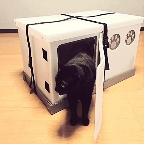 いっしょに避にゃん 猫の防災用ケージ/同行避難に最適な折り畳み式 地震・水害・火事などの災害で避難せざるを得なくなった時のために！ 　