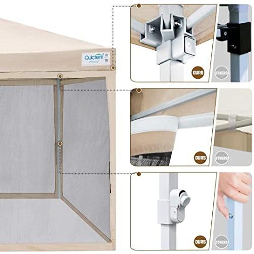 Quictent ワンタッチ タープテント 蚊帳テント 3段階調節 UVカット 耐水 蚊帳タープ スチール キャンプ アウトドア キャンプ アウトドア