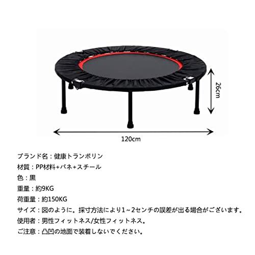 SUNSHINF トランポリン折りたたみ式で フィットネストランポリン 8本脚 大型 120cm 収納便利 静音の設計 ジム 家庭 SUNSHINF