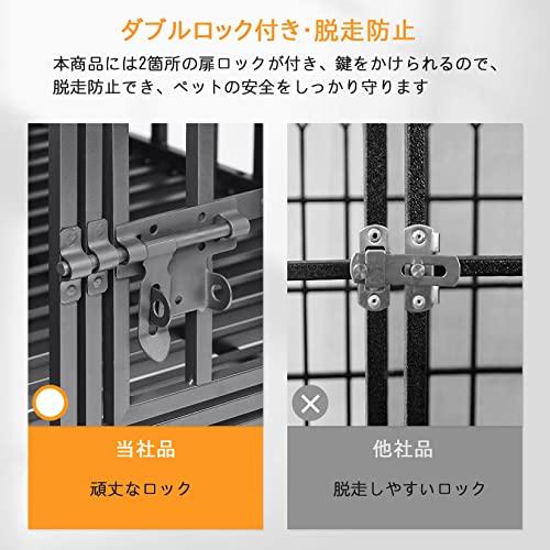 犬用ケージ スチール製 キャスター付き ペットサークル 大きめ 特大