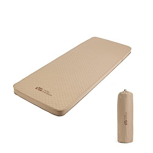 MOBI GARDEN インフレーターマット エアーマット エアーベッド 一人用 自動膨張 360度回転バルブ搭載 9cm厚さ 車中泊 アウトドア キャンプ 防災 収納袋付き 