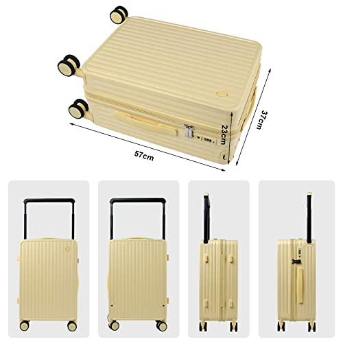 [タビトラ] スーツケース キャリーケース ワイドハンドルキャリー 乾湿分離 ファスナーフレーム TSAロック ダブ 