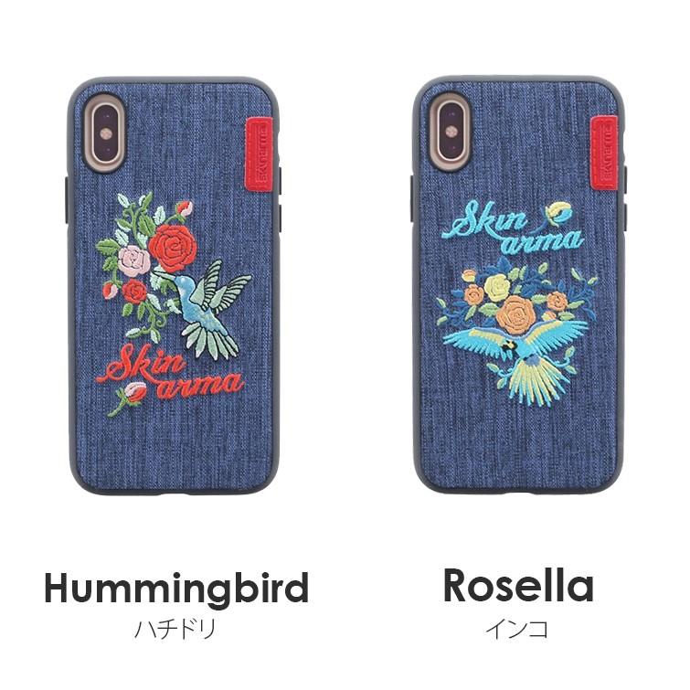 iPhone X skinarma すきんあま 刺繍デニムハイブリットシェル
