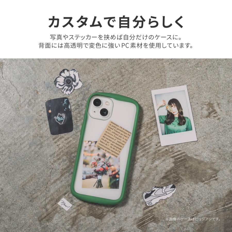 iPhone 14 13 ケース カバー 耐衝撃ハイブリッドケース Cleary 背面