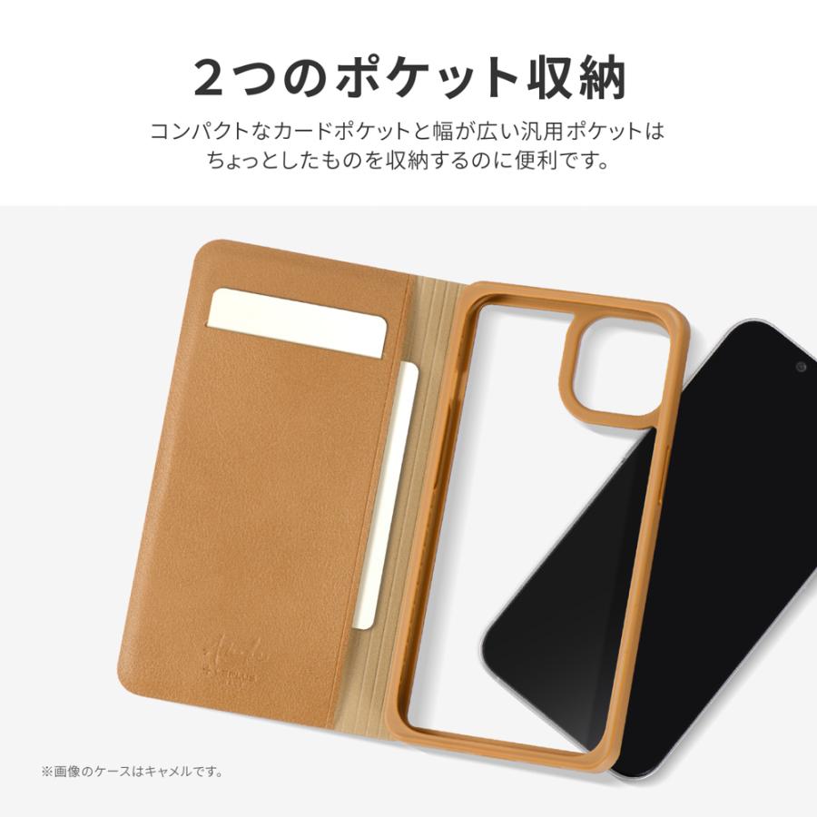 iPhone 14 Pro 手帳型ケース カバー 軽量・背面クリアフラップ