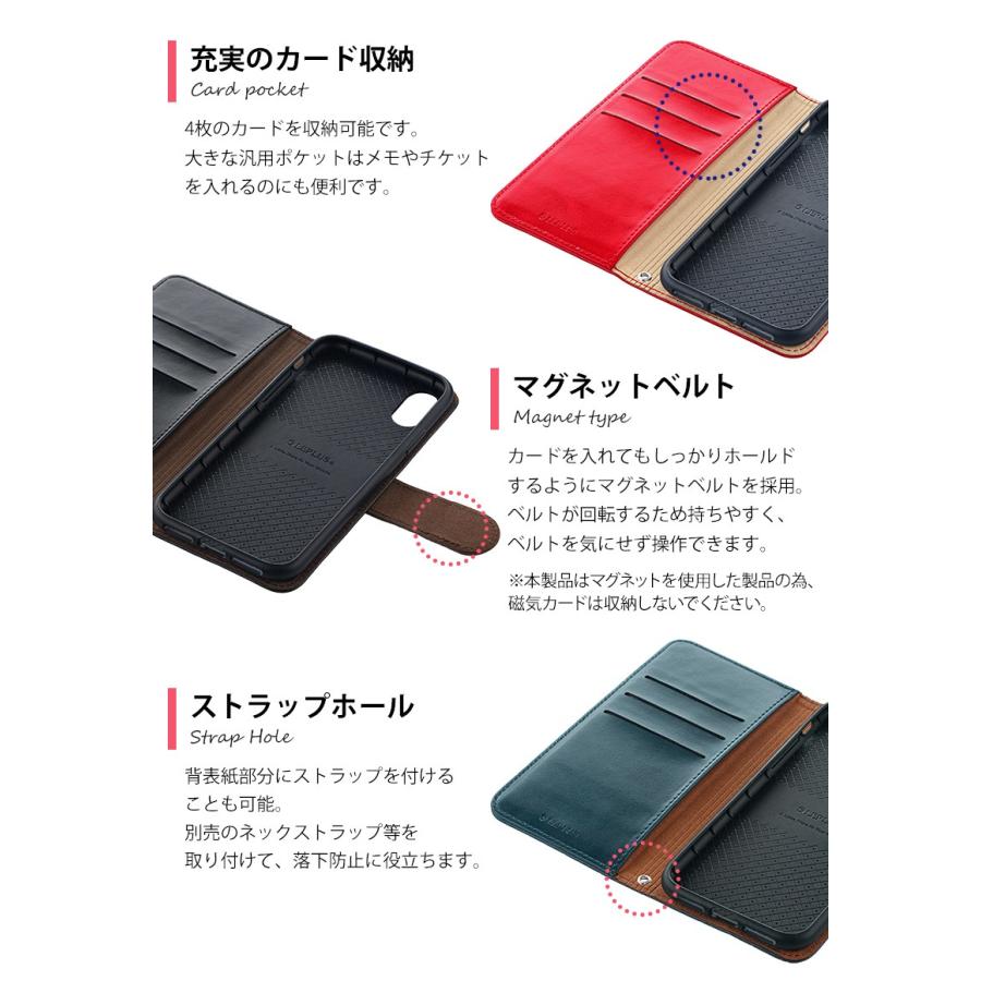 iPhone XS/X 手帳型ケース PUレザーベルト回転ブックケース BOOK