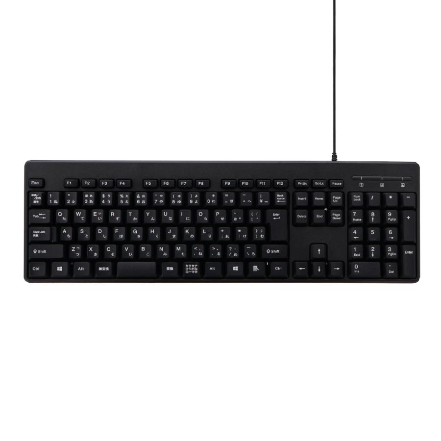 109日本語キー配列 USB接続 有線 キーボード ブラック : LEPLUS SELECT